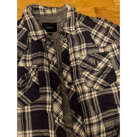 Rails, women's black/white plaid casual button up long sleeve shirt size small - Picture 4 of 10